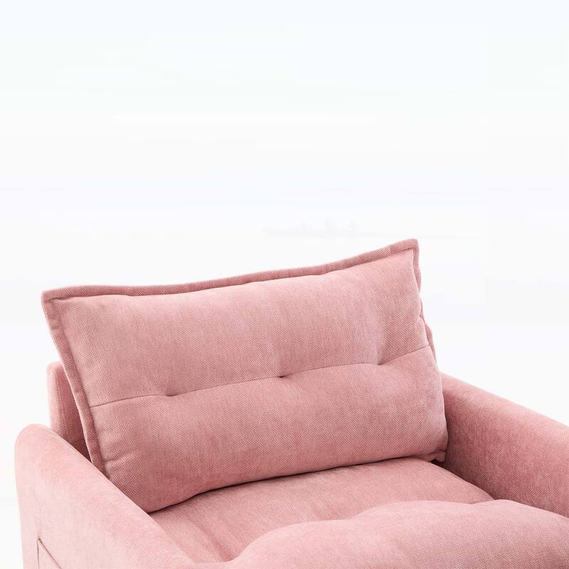 Modern Swivel Barrel Chair with Thick Padding,Metal Base,for Living Room and Bedroom