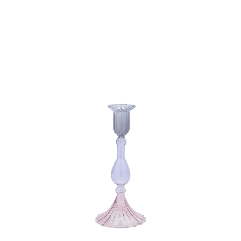 Multicolored Glass Taper Candle Holder (Set of 3)