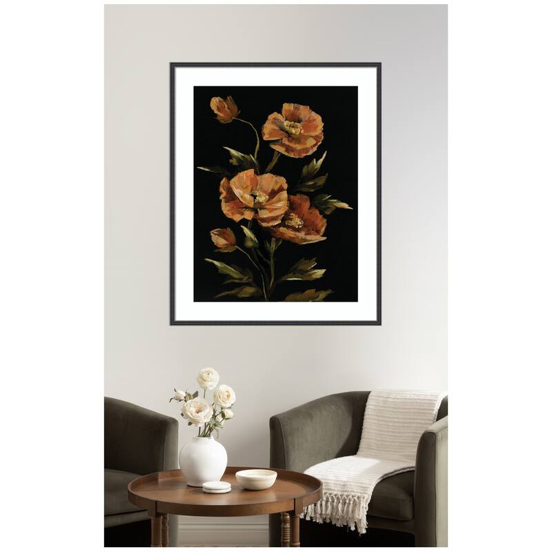 Kate and Laurel Framed Art Moody Floral 6 by Annie Quigley
