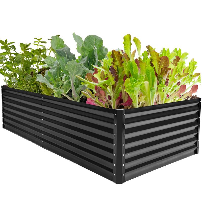 Raised Garden Bed - Black - 24" H x 96" W x 48" D