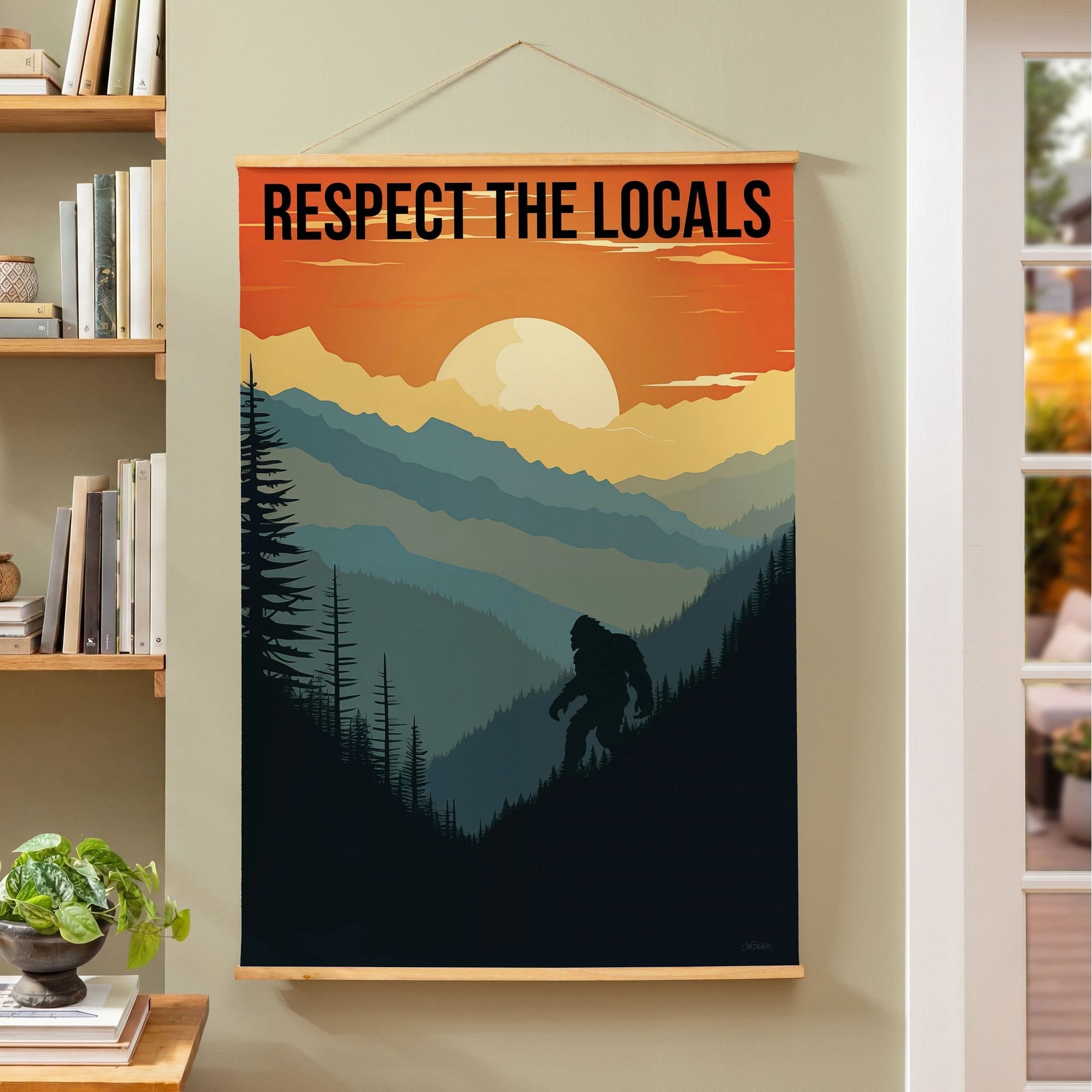 Indoor Wall Decor Canvas Tapestry, Respect The Locals