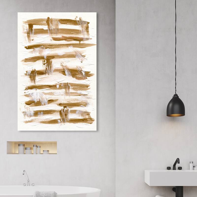 Wynwood Studio Abstract Horse Jumps Brown and Ochre Modern & Contemporary Wall Art Canvas Print - 45 x 30