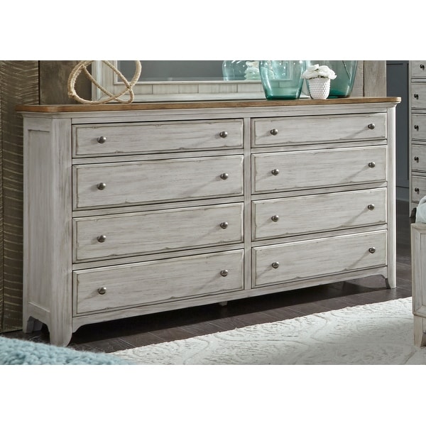 Farmhouse Reimagined Antique White 8-drawer Dresser. Opens flyout.
