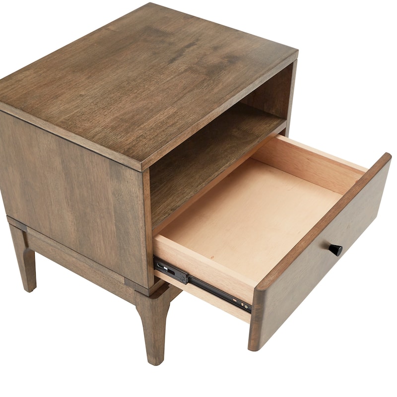 Ozan Walnut Finish 1-drawer Nightstand by iNSPIRE Q Modern