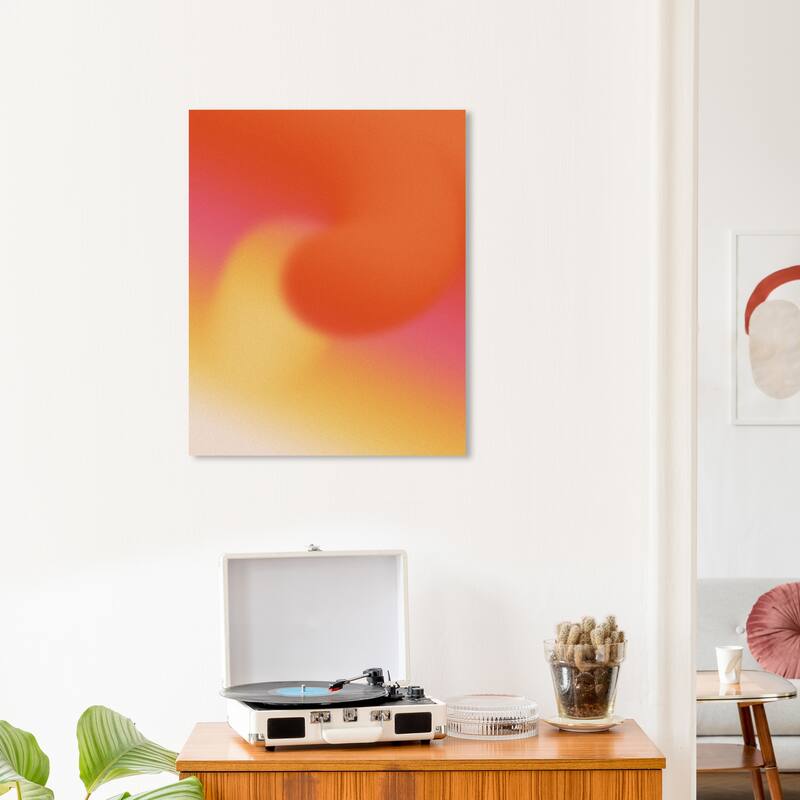 Wynwood Studio Canvas Abstract Gradient Wave Orange Modern & Contemporary Wall Art Canvas Print - 20 x 24