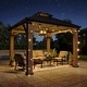 preview thumbnail 38 of 62, Aoxun Outdoor Cedar Wood Gazebo with Double Hardtop Roof