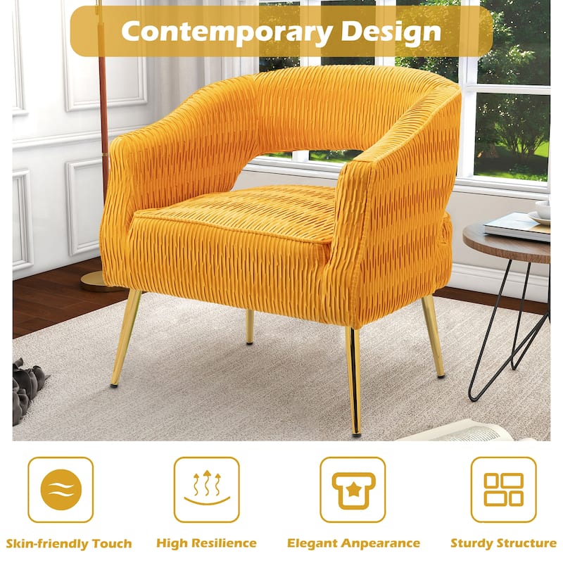 Contemporary Upholstered Ruffle Accent Chair