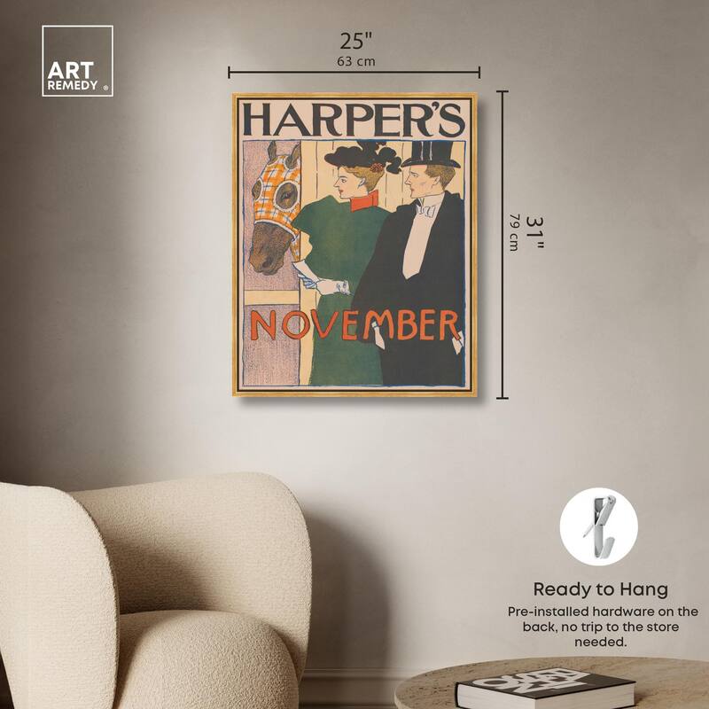 Harpers November 1895 Canvas by Art Remedy
