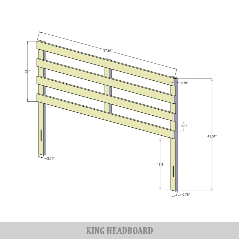 CraftPorch Modern Wooden Slat Headboard
