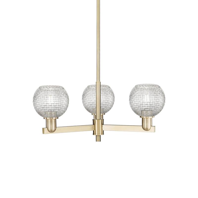 Innovations Lighting 716-3CR-11-28 Athens Chandelier Athens 3 Light - Champagne Bronze / Clear Basketweave