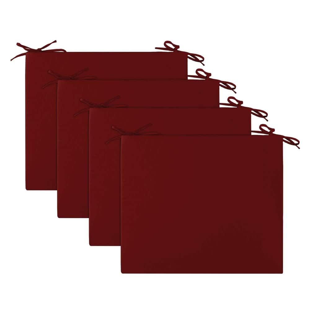 Set of 4 Waterproof Outdoor Chair Cushions with Ties for Patio Furniture