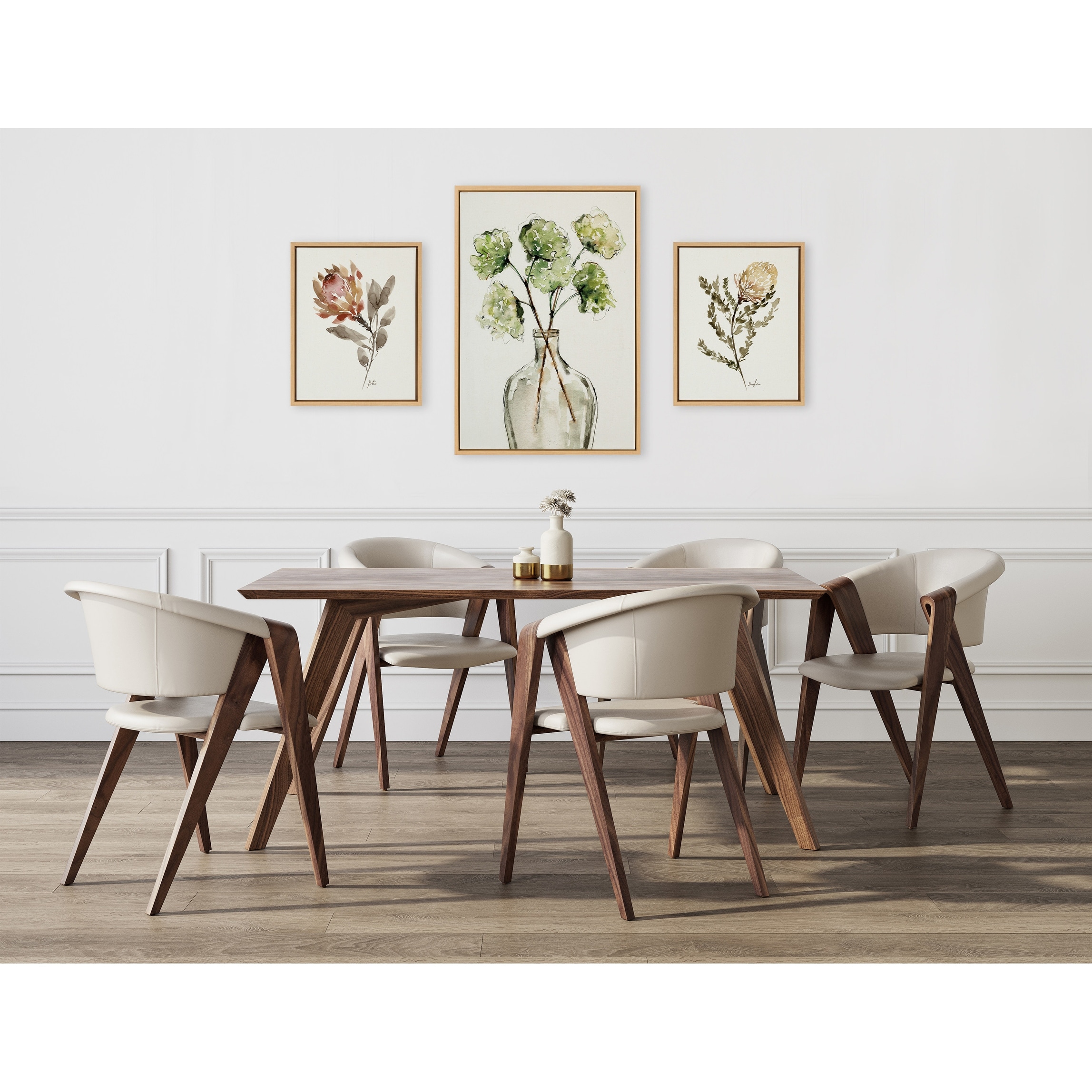 Kate and Laurel Sylvie Greenery Canvas Art Set by Sara Berrenson