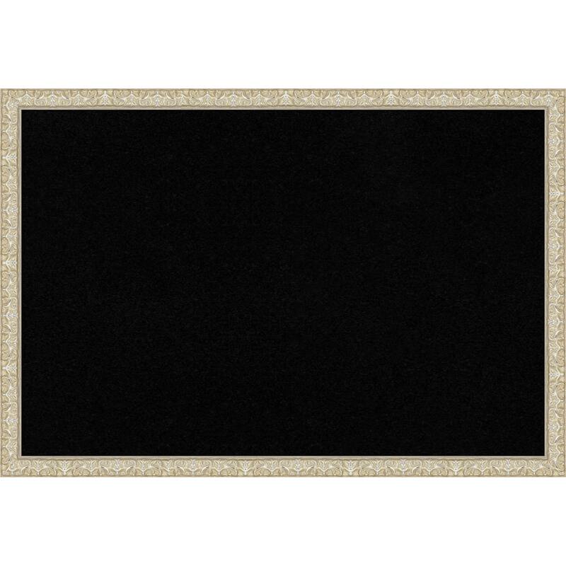 Lila Silver Wood Framed Cork Board - Bulletin Board, Organization Board, Pin Board