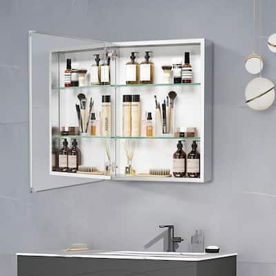 20x26 inches Medicine cabinet with mirror Surface Mount or Recess aluminium Bathroom Livingroom