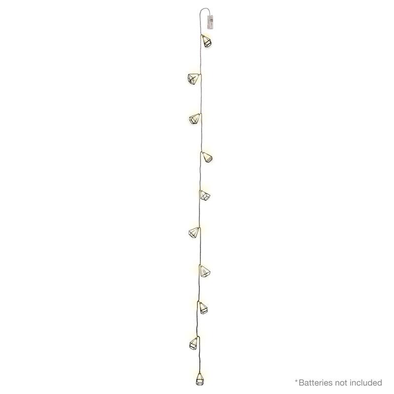 6ft Artificial Mixed Berry Pine Cone & Pine Christmas Garland with Geometric Pyramid String Light Set - 72" L x 9" W x 6" DP