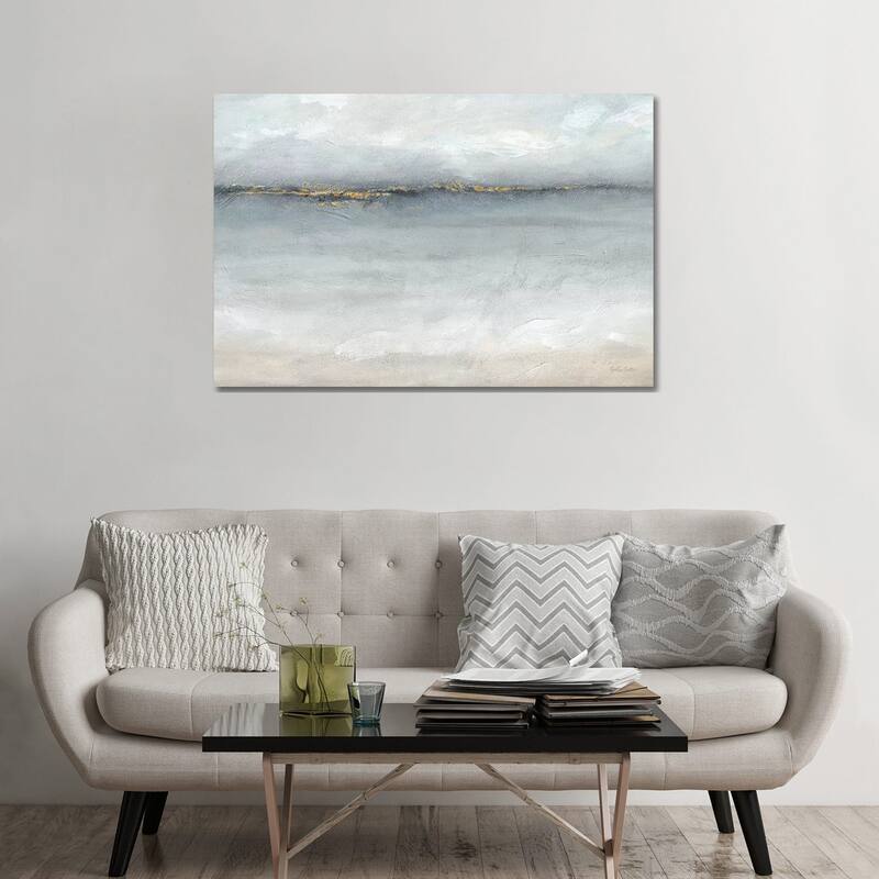 iCanvas "Serene Sea Grey Gold Landscape" by Cynthia Coulter Canvas Print - 32x48x1.5