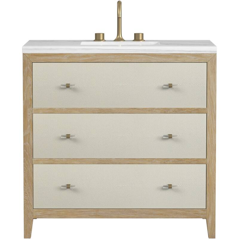 James Martin Vanities D604-V36-3AF Celeste 36" Single Basin Wood - Sunwashed Oak / Embossed Shagreen - Oak Finish