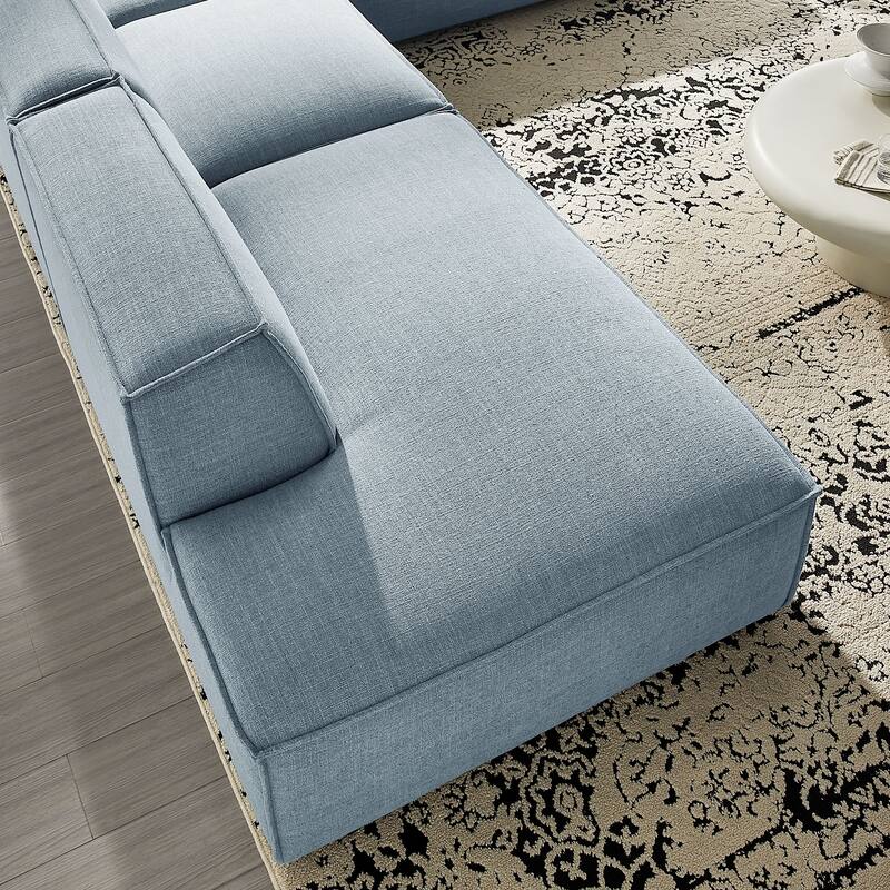 Restore 4-Piece Performance Fabric Upholstered Modular L-Shaped Armless Sectional Sofa