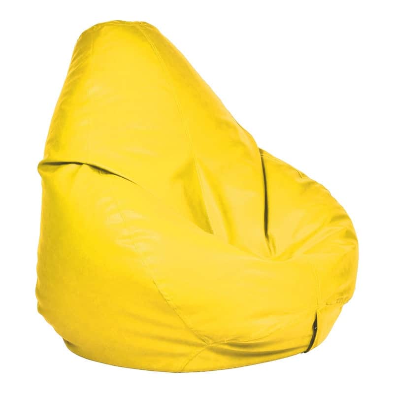 Leatherette Bean Bag Cover Filling Not Included, Ideal for Children and Teenagers by Ample Decor - Yellow