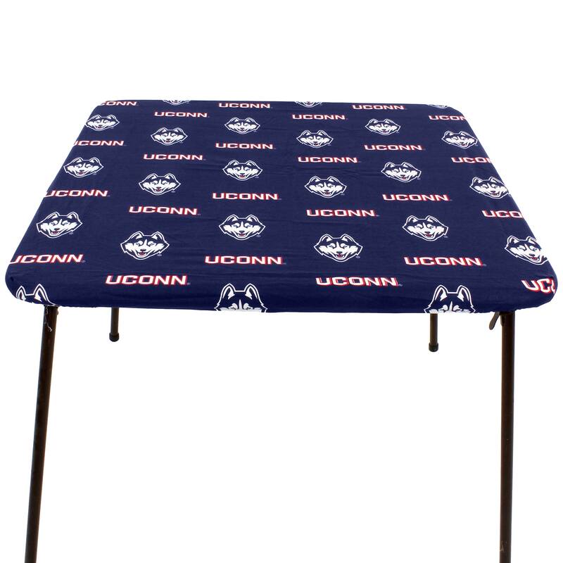 Connecticut Huskies Tailgate Fitted Tablecloth, 33" x 33", Card Table - 33" x 33", Card Table
