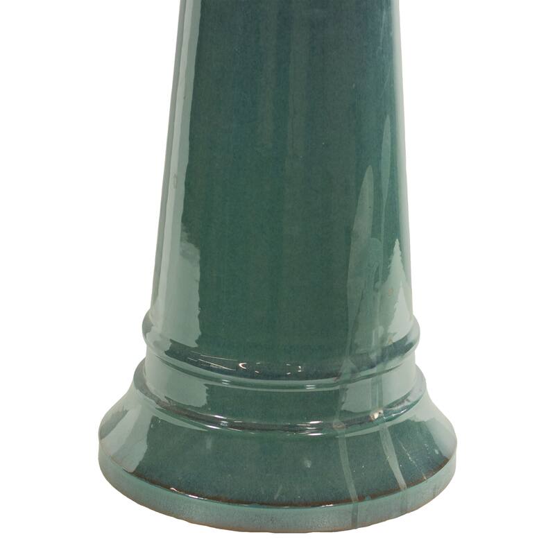 Rennes Turquoise Outdoor Ceramic Bird Bath - 22.5" H