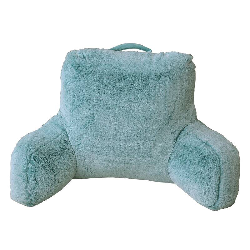 Home Soft Things Tip Dyeing Light FauxFur Bedrest - 20" x 18" x 17" - Blue Turqoise