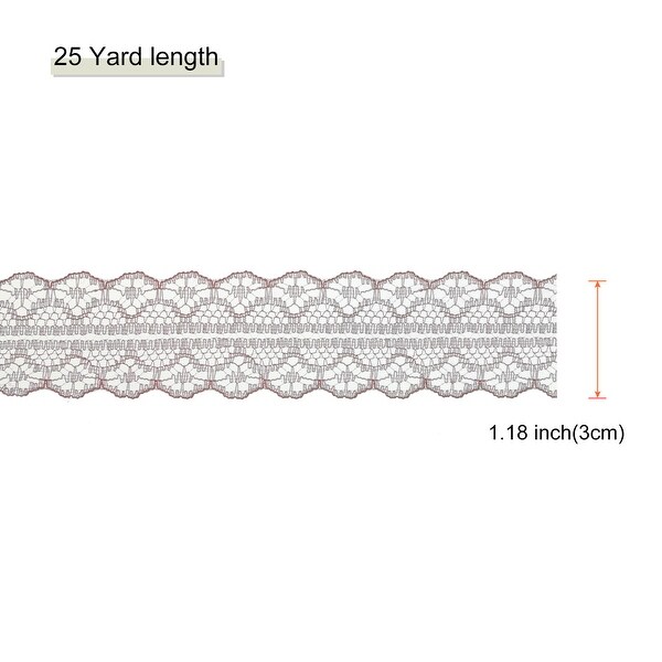 1.2 Inch Wide 25 Yard Lace Ribbon Floral Pattern Lace Trim Ribbon