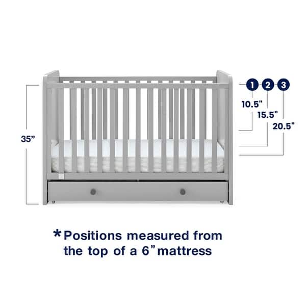 dimension image slide 2 of 8, Graham 4-in-1 Convertible Crib with Storage Drawer - Greenguard Gold Certified