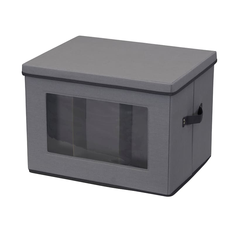 Household Essentials Wine and Bottle Storage Chest - Grey