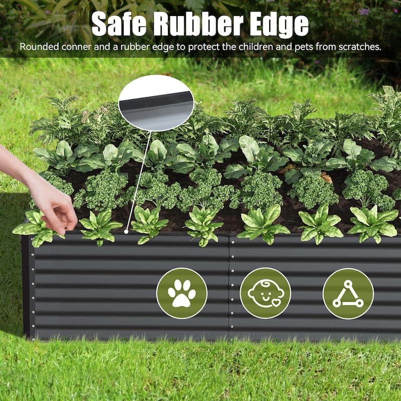 6x3x2 FT Outdoor Galvanized Raised Planter Garden Bed