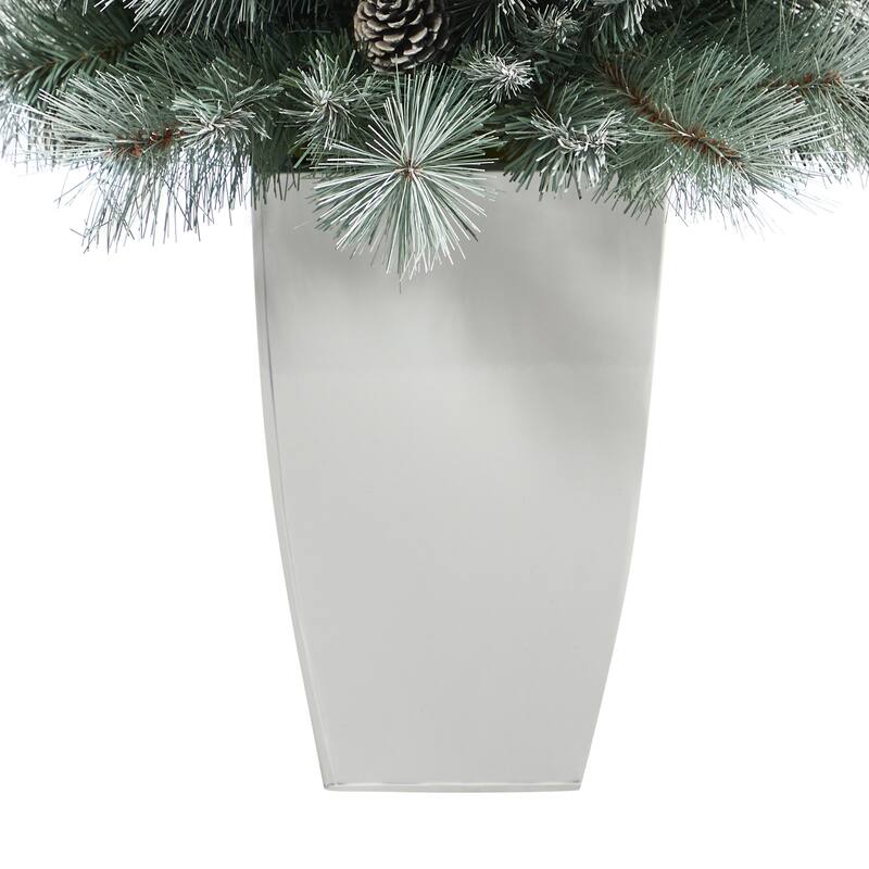 Artificial Christmas Tree 3.5ft Prelit Mountain Pine Tree with Lights & Planter - Green - 42