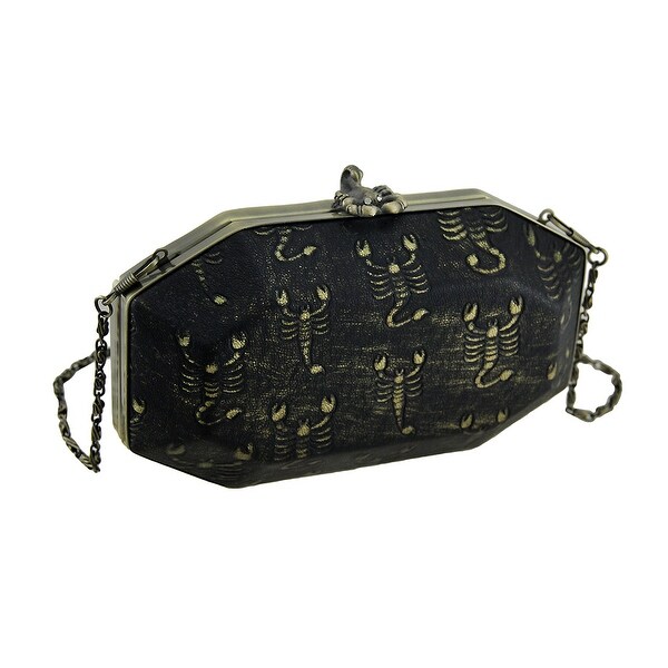 Shop Black Embossed Scorpion Clutch Purse w/Removable Chain Strap - Free Shipping On Orders Over ...
