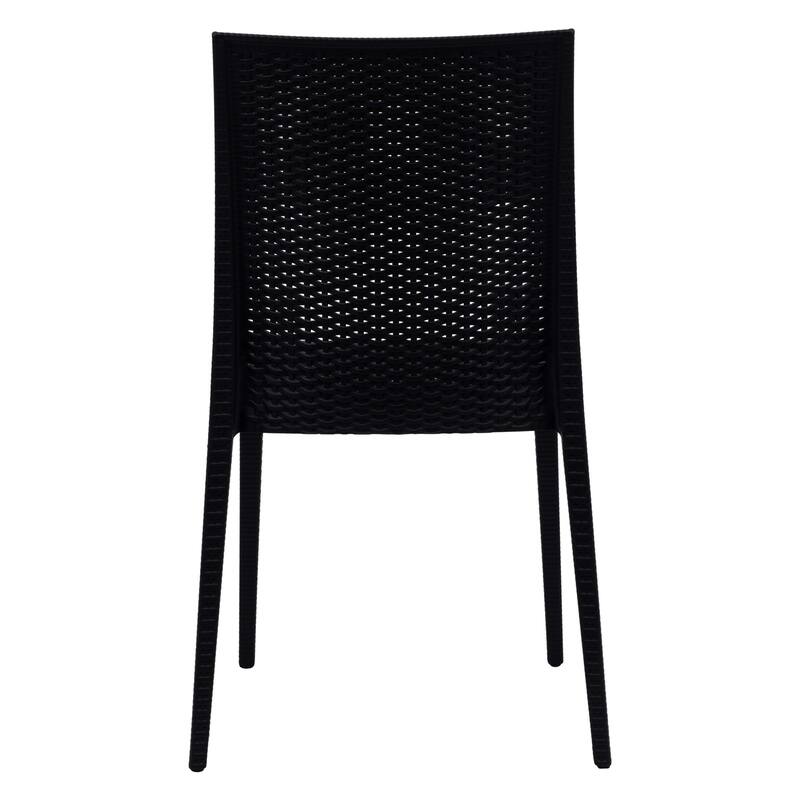 Mace Outdoor Wicker-Style Weather-Resistant and Stackable Dining Chair for Patios, Cafes, Indoor and Outdoor
