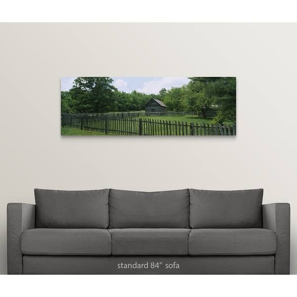 Shop Log Cabin Surrounded By Picket Fence Puckett Cabin Blue