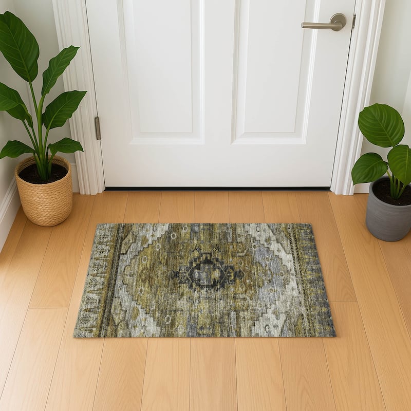 Premium Washable Super Soft Global Traditional Mayfield Rug - Brown - 1'8" x 2'6"