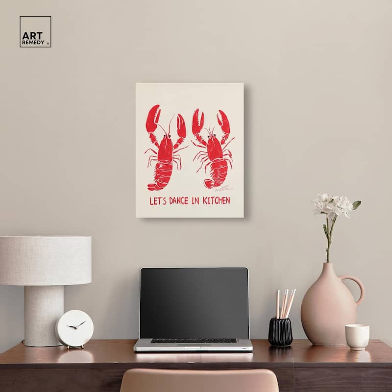 Let's Dance In Kitchen Canvas by Art Remedy, Gallery Wrapped