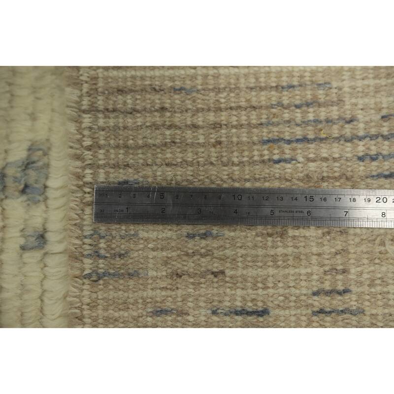 Hand-knotted Modern Wool Beige Abstract Area Rug Oriental Carpet - 8' 3'' X 5' 6''