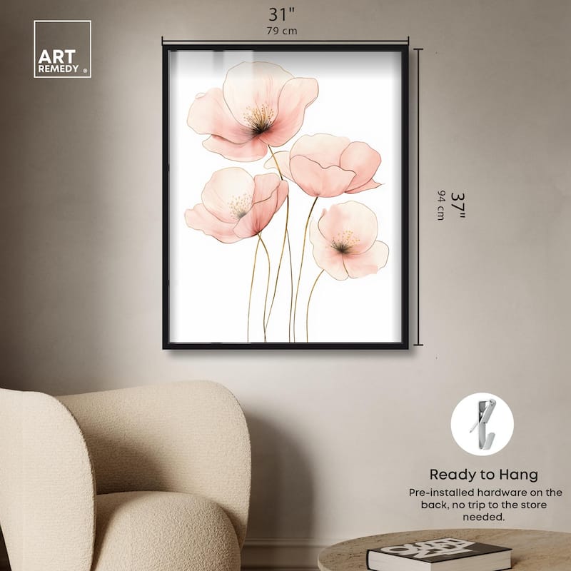 Pink Petal light Shadowbox by Art Remedy