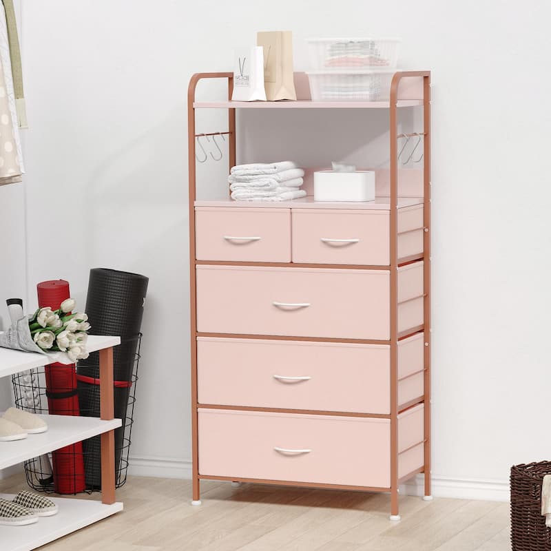 5 Dresser Drawers for Bedroom with Shelves