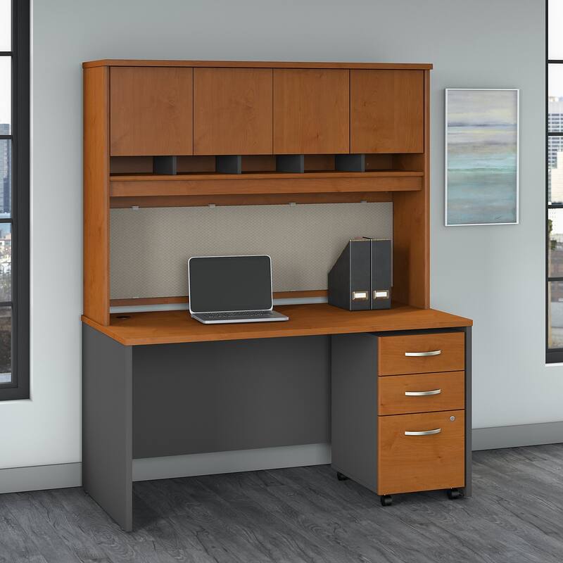 Series C 60W Desk with Hutch and Drawers by Bush Business Furniture