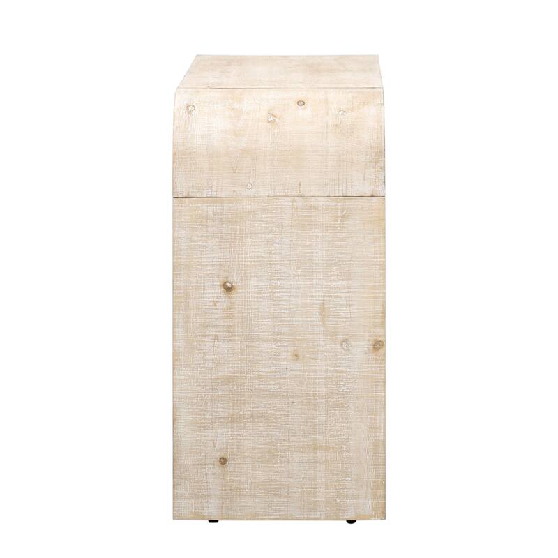 Retro Minimalist Curved Sideboard with Gold Handles