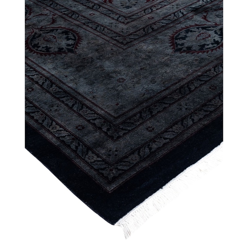 Overdyed, One-of-a-Kind Hand-Knotted Area Rug - Black - 12' 6" x 17' 10"