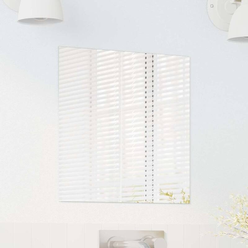 vidaXL Wall Mirror Square 15.75 x 15.75 in Tempered Glass