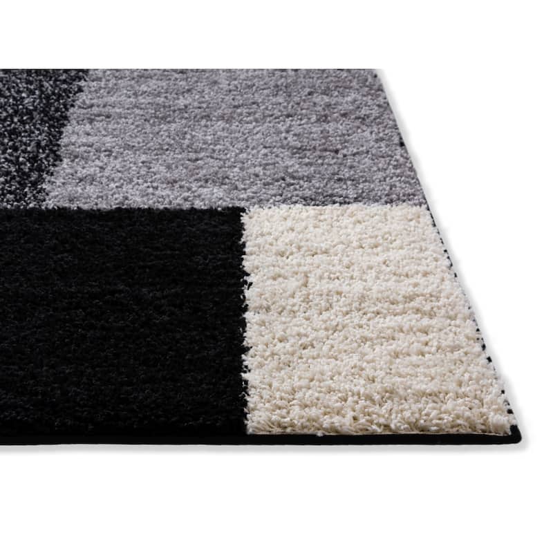 Well Woven Madison Shag Cubes Geometric Shag Area Rug