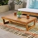 preview thumbnail 7 of 10, Sherwood Outdoor Acacia Wood Coffee Table by Christopher Knight Home