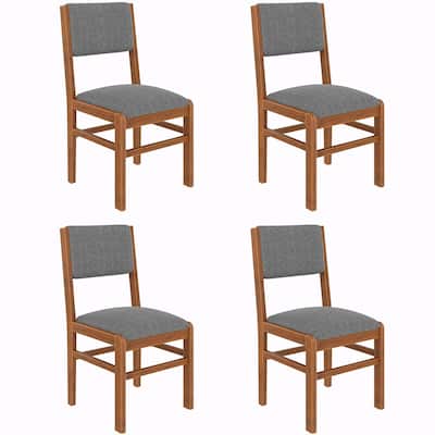Set of 4 Mid Century Modern Fabric Upholstered Dining Chairs