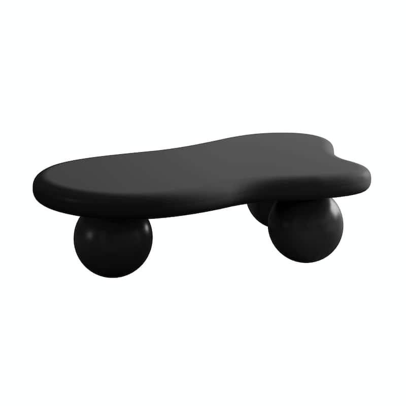 47-Inch Cloud-Shaped Coffee Table with 3 Ball Legs for Living Room
