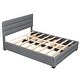 preview thumbnail 14 of 30, Queen Upholstered Platform Bed with Twin Trundle and Storage Drawers