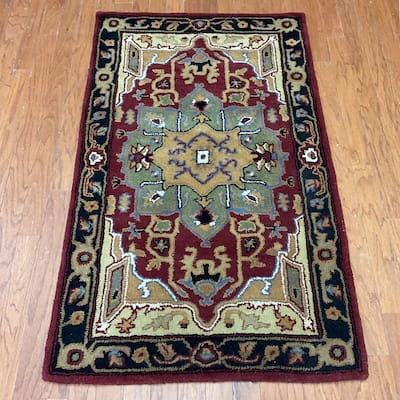HERAT ORIENTAL Handmade 3' x 5' Heriz Wool Rug - 3' x 5'