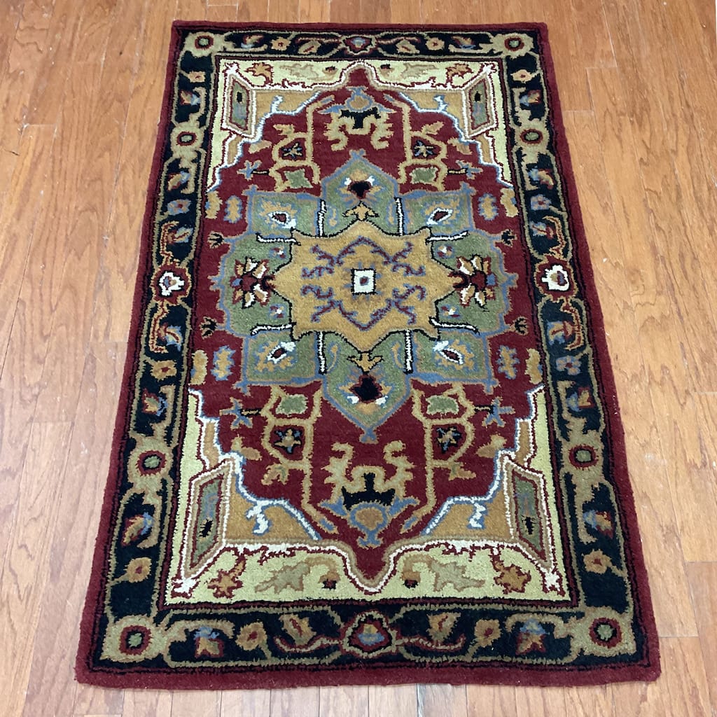 HERAT ORIENTAL Handmade 3' x 5' Heriz Wool Rug - 3' x 5'